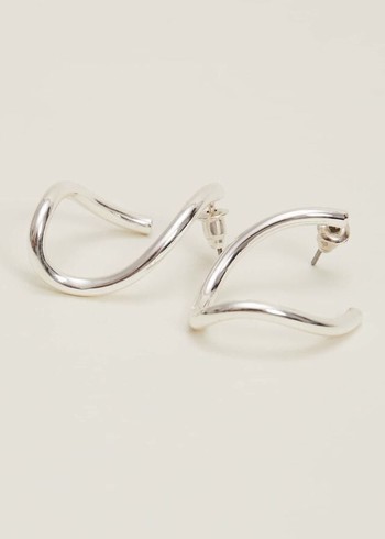 Phase Eight Large Silver Twist Drop Jewellery Silver Canada | IQYUZO-195